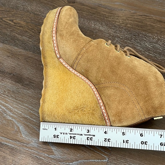 TORY BURCH Vicki Womens 6 Booties Wedge Ankle Boots Camel Suede Boho Lace Up - Picture 10 of 12